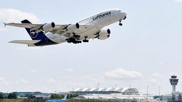 Airbus A380 Lufthansa Start in Muc